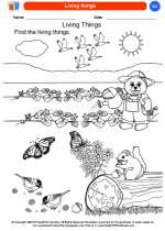 Science - Kindergarten - Worksheet: Living things