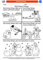 Science - Kindergarten - Worksheet: Nonliving things