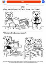 Science - Kindergarten - Worksheet: Clay