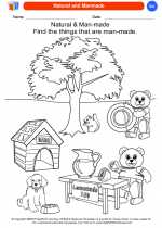 Science - Kindergarten - Worksheet: Natural and Manmade