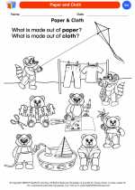 Science - Kindergarten - Worksheet: Paper and Cloth