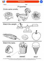 Science - Kindergarten - Worksheet: Properties