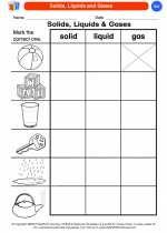 Science - Kindergarten - Worksheet: Solids, Liquids and Gases