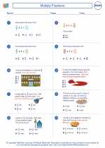 Mathematics - Sixth Grade - Worksheet: Multiply Fractions