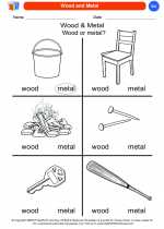 Science - Kindergarten - Worksheet: Wood and Metal