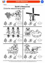 Science - Kindergarten - Worksheet: Earth's Resources