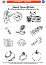 Science - Kindergarten - Worksheet: Uses of Rocks & Minerals