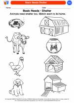 Science - Kindergarten - Worksheet: Basic Needs Shelter