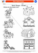 Science - Kindergarten - Worksheet: Basic Needs Shelter