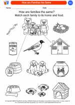 Science - Kindergarten - Worksheet: How are Families the Same