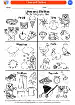Science - Kindergarten - Worksheet: Likes and Dislikes