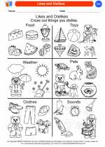 Science - Kindergarten - Worksheet: Likes and Dislikes