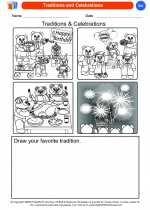 Science - Kindergarten - Worksheet: Traditions and Celebrations