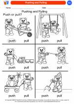 Science - Kindergarten - Worksheet: Pushing and Pulling