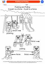 Science - Kindergarten - Worksheet: Pushing and Pulling