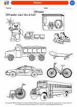 Science - Kindergarten - Worksheet: Wheels