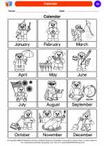 Science - Kindergarten - Worksheet: Calendar