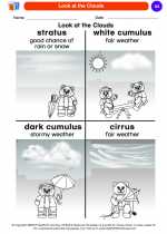 Science - Kindergarten - Worksheet: Look at the Clouds