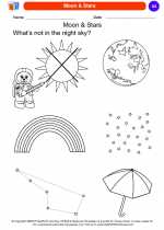 Science - Kindergarten - Worksheet: Moon & Stars