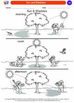Science - Kindergarten - Worksheet: Sun and Shadows
