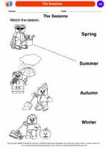 Science - Kindergarten - Worksheet: The Seasons