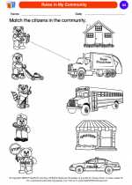 Social Studies - Kindergarten - Worksheet: Rules in My Community