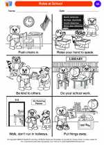 Social Studies - Kindergarten - Worksheet: Rules at School