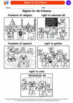 Social Studies - Kindergarten - Worksheet: Rights for All Citizens