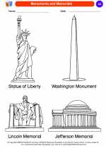 Social Studies - Kindergarten - Worksheet: Monuments and Memorials