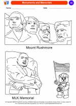 Social Studies - Kindergarten - Worksheet: Monuments and Memorials