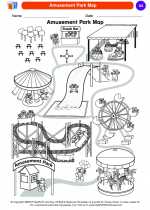 Social Studies - Kindergarten - Worksheet: Amusement Park Map