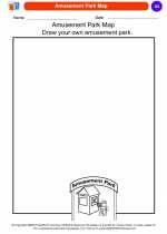 Social Studies - Kindergarten - Worksheet: Amusement Park Map