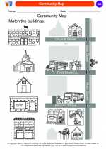 Social Studies - Kindergarten - Worksheet: Community Map