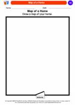 Social Studies - Kindergarten - Worksheet: Map of a Home