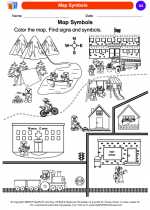 Social Studies - Kindergarten - Worksheet: Map Symbols