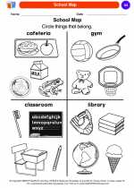 Social Studies - Kindergarten - Worksheet: School Map