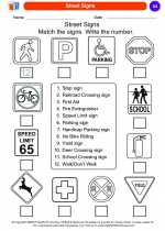 Social Studies - Kindergarten - Worksheet: Street Signs