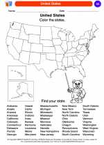 Social Studies - Kindergarten - Worksheet: United States