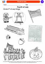 Social Studies - Kindergarten - Worksheet: Fourth of July