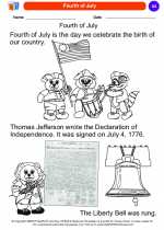 Social Studies - Kindergarten - Worksheet: Fourth of July