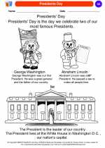 Social Studies - Kindergarten - Worksheet: Presidents Day