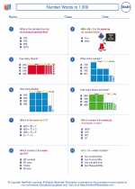 Mathematics - Third Grade - Worksheet: Number Words to 1,000