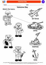 Social Studies - Kindergarten - Worksheet: Veterans Day