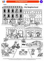 Social Studies - Kindergarten - Worksheet: City Neighborhood