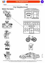 Social Studies - Kindergarten - Worksheet: City Neighborhood