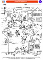 Social Studies - Kindergarten - Worksheet: Farming Community