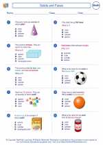 Mathematics - Third Grade - Worksheet: Solids and Faces