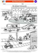 Social Studies - Kindergarten - Worksheet: My School Community