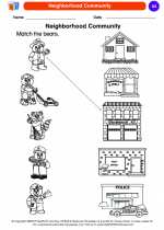 Social Studies - Kindergarten - Worksheet: Neighborhood Community