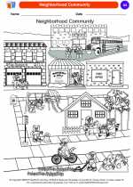 Social Studies - Kindergarten - Worksheet: Neighborhood Community